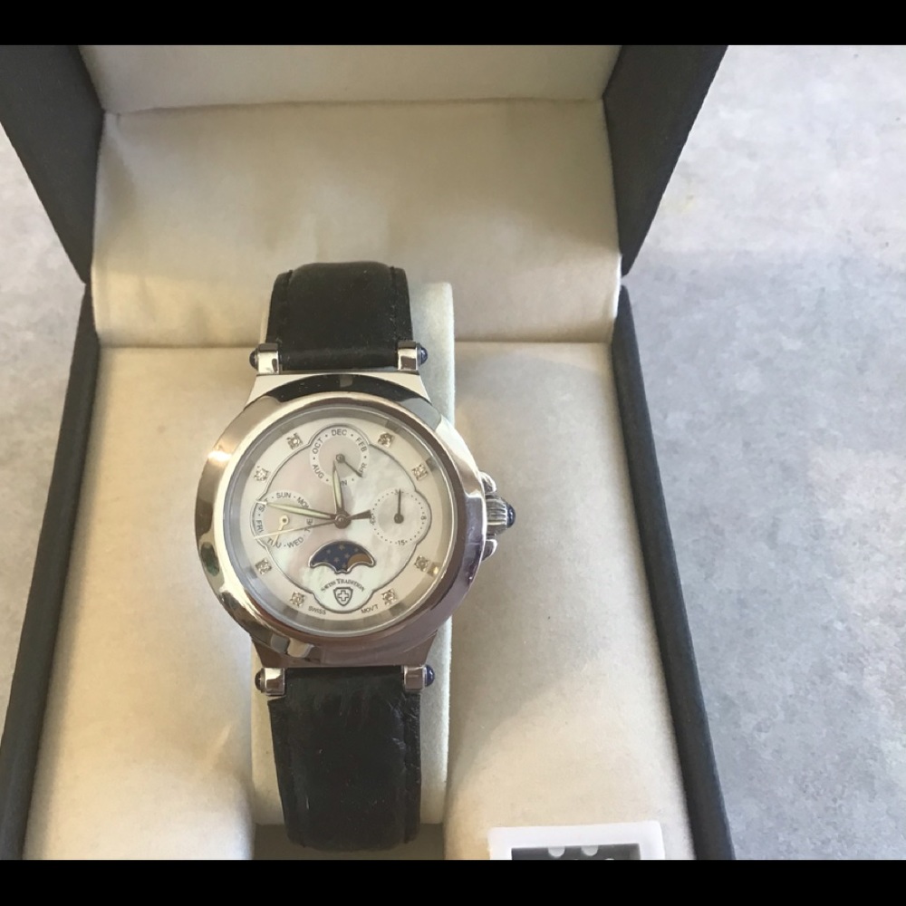 Swiss Tradition Multi Function Leather Watch New - image 3